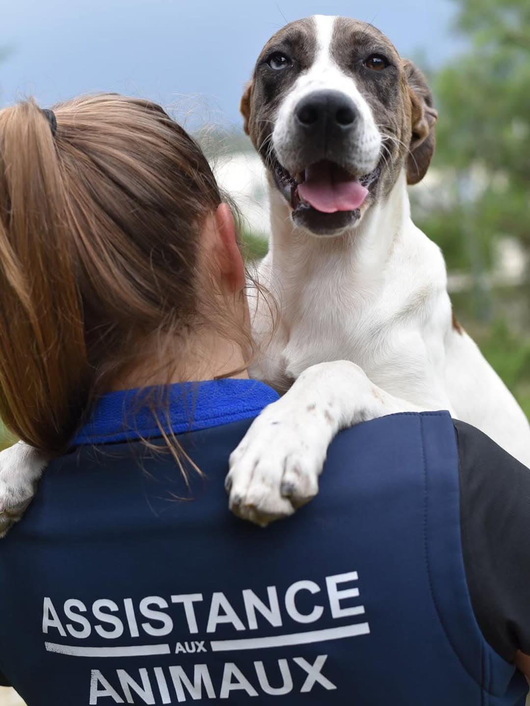 Bénévole avec un chien - Association d'assistance aux animaux